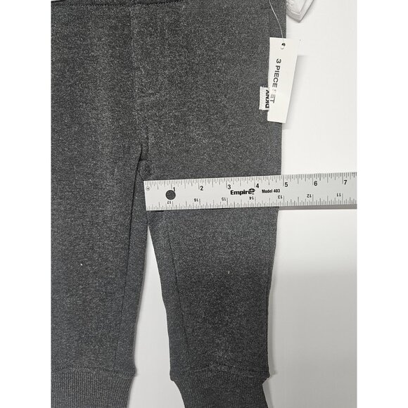 DKNY  12M, Set Of 3, Grey Pull Over Jacket/Grey Pants/ Crew Neck Logo T Shirt - Picture 6 of 11